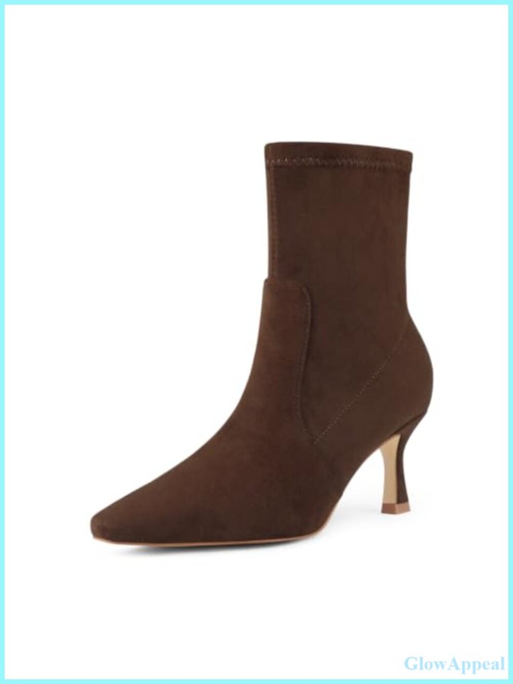 Faux Suede Kitten Heel Square Toe Chelsea Ankle Booties